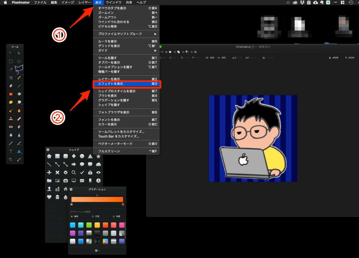 Pixelmatorで画像にモザイクをかける方法