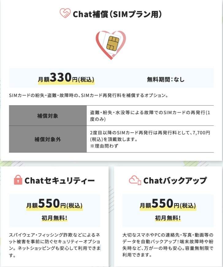 Chat WiFi オプション