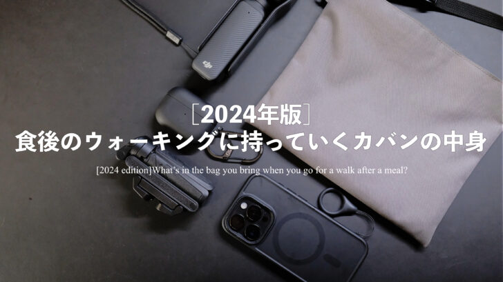 ［2024年版］食後のウォーキングに持っていくカバンの中身