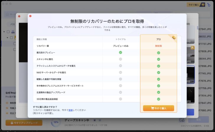 無料版はプレビューのみ