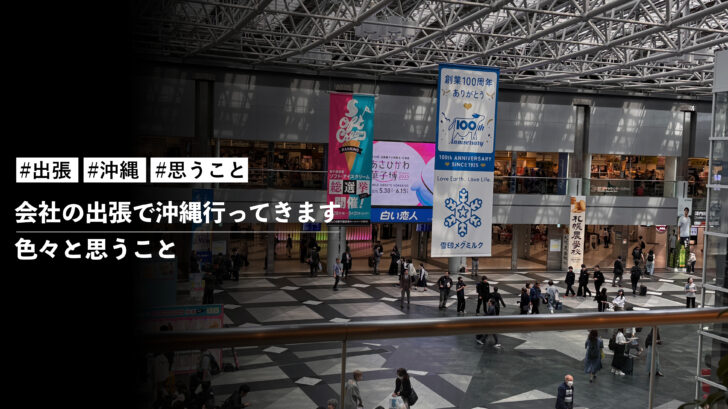 会社の出張で沖縄行ってきます。色々と思うこと