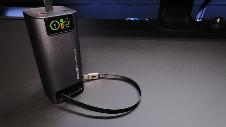 RORRY 巻取り式モバイルバッテリー 20000mAh 最大130W出力 RORRY 巻取り式モバイルバッテリー 20000mAh 最大130W出力