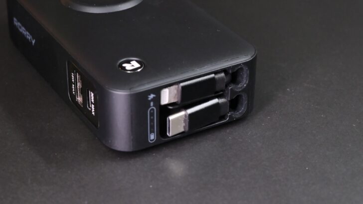 RORRY Lightning・USB-C巻取り式ケーブル内蔵10000mAhモバイルバッテリー 特徴